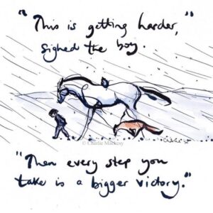 This is getting harder sighed the boy. Then every step you take is a bigger victory. Charlie Mackesy
