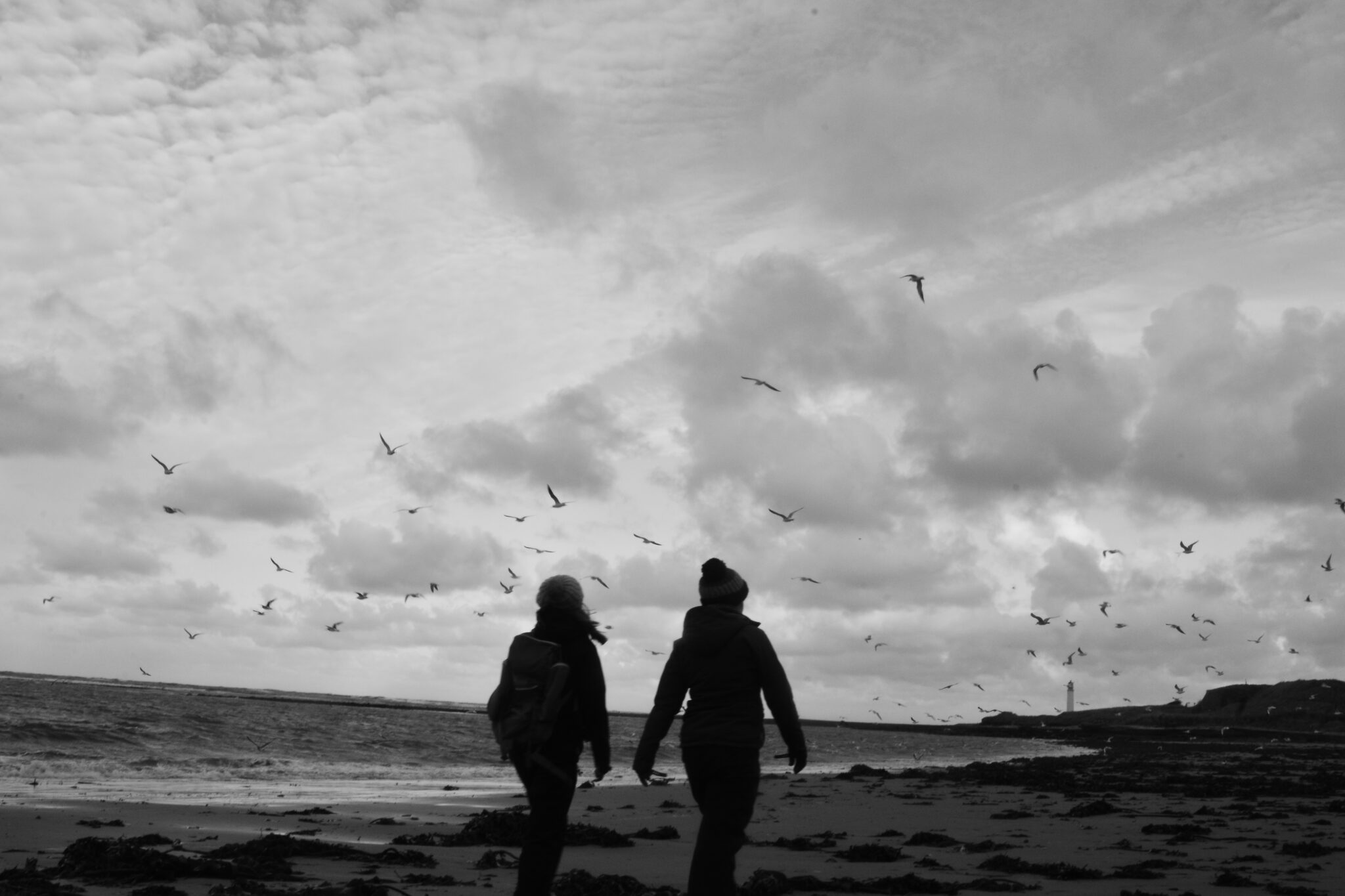 Walking on the beach, being good role models